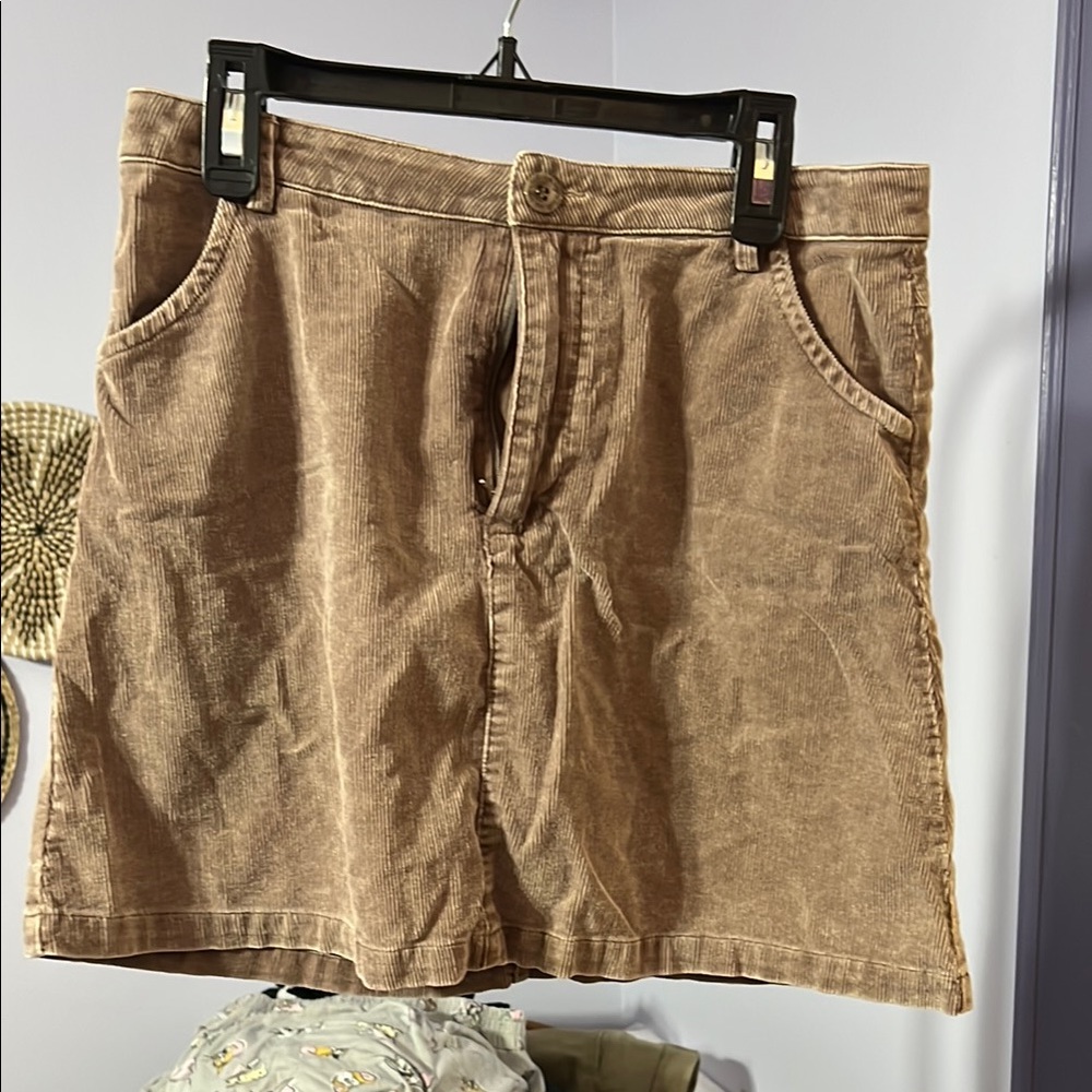 Sadie & Sage Brown Corduroy Skirt